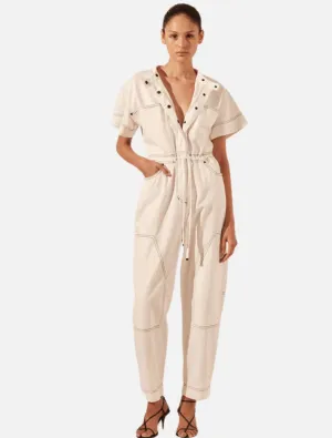 Hana Short Sleeve Boiler Suit - Ivory