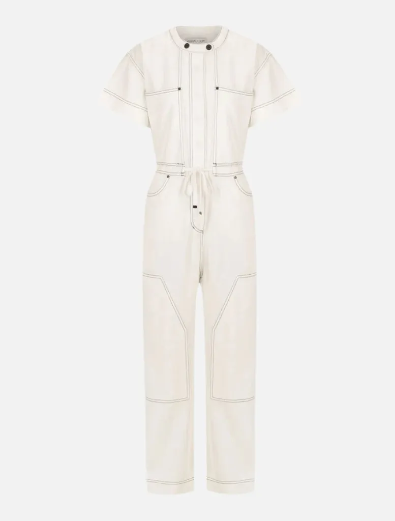 Hana Short Sleeve Boiler Suit - Ivory