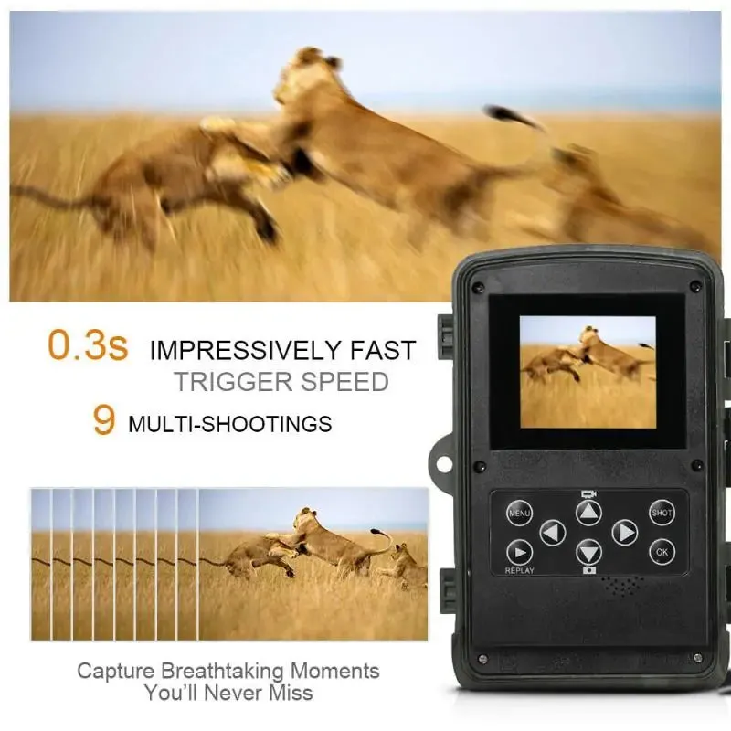 HD Recording 1080P Hunting Trail Camera with Infrared Night Vision and Motion Detection