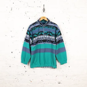 Headlock Vintage 1/4 Zip Patterned Fleece - Blue/Green - M