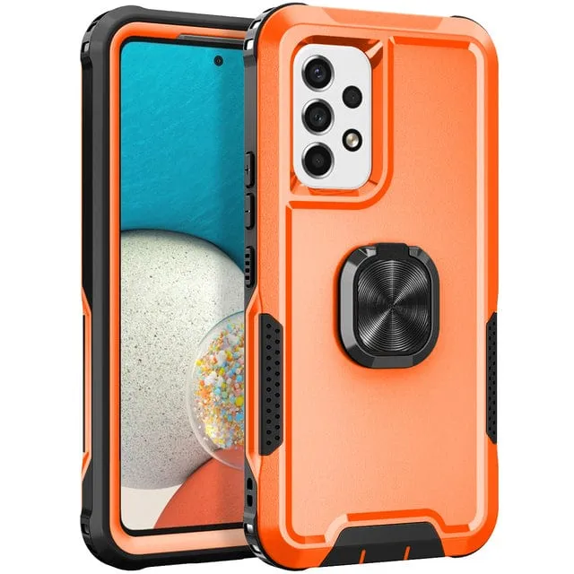 Heavy Duty Magnetic Case With Ring Grip For Samsung Galaxy