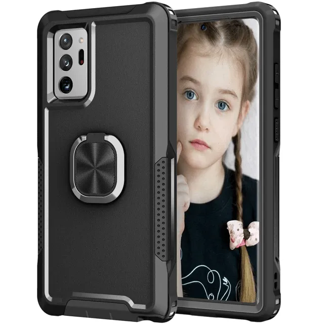 Heavy Duty Magnetic Case With Ring Grip For Samsung Galaxy