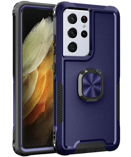 Heavy Duty Magnetic Case With Ring Grip For Samsung Galaxy