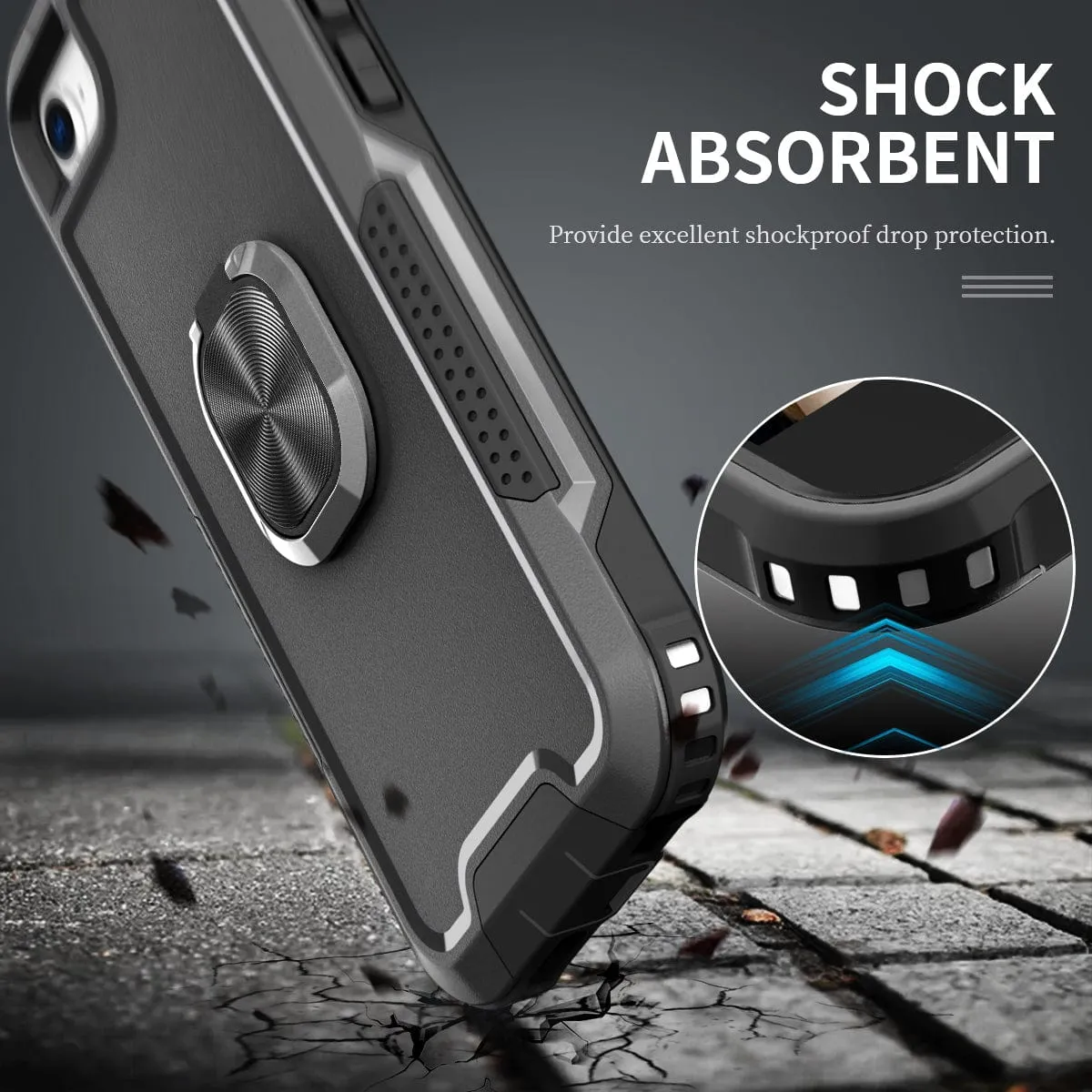 Heavy Duty Magnetic Phone Case With Ring Grip