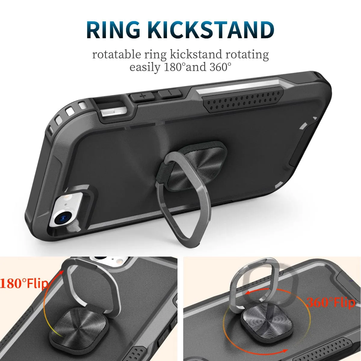 Heavy Duty Magnetic Phone Case With Ring Grip