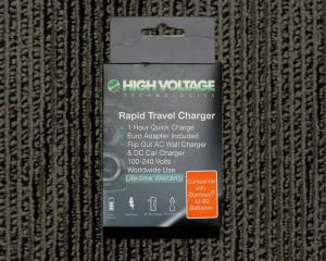 High Voltage Tech. Rapid Travel Charger #HV-CH-404 for a (Olympus Li-90, Li50, Nikon EN-EL11, Pentax D-Li78, D-Li92, Sony BK1, FK1 Batteries) AC100/240Volt