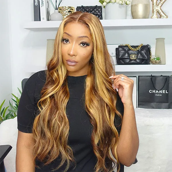 Highlight Glueless HD Lace Wig Body Wave Hair 5x5 HD 6X4.5 HD 4x4 Transparent Lace Closure Wig Ashimary Hair