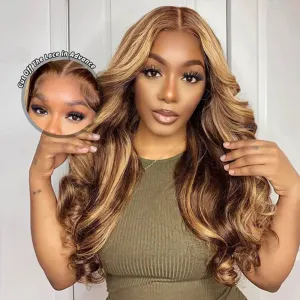 Highlight Glueless HD Lace Wig Body Wave Hair 5x5 HD 6X4.5 HD 4x4 Transparent Lace Closure Wig Ashimary Hair