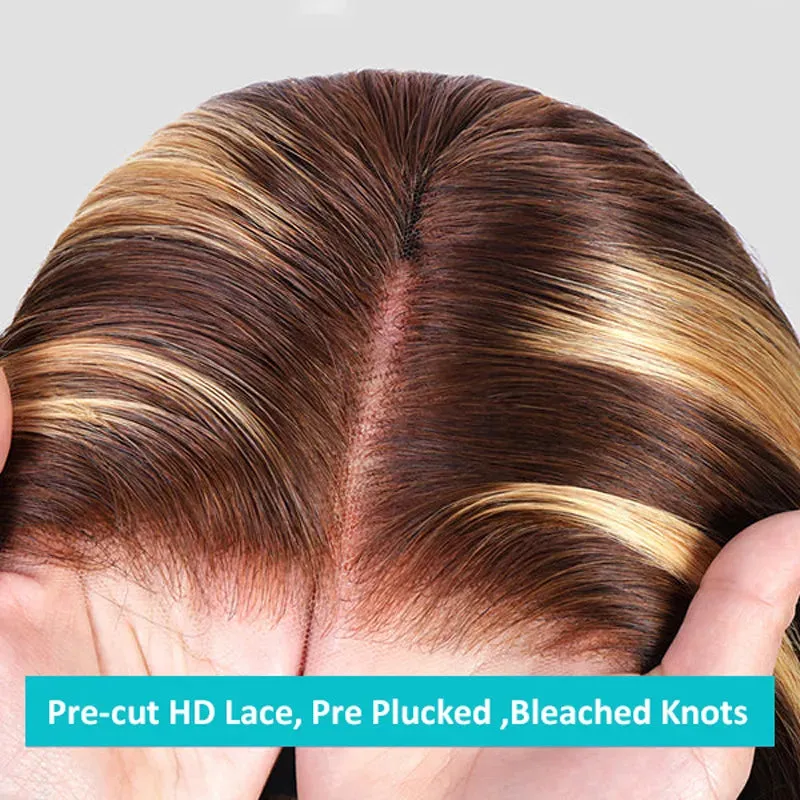 Highlight Glueless HD Lace Wig Body Wave Hair 5x5 HD 6X4.5 HD 4x4 Transparent Lace Closure Wig Ashimary Hair