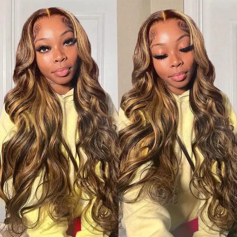 Highlight Glueless HD Lace Wig Body Wave Hair 5x5 HD 6X4.5 HD 4x4 Transparent Lace Closure Wig Ashimary Hair