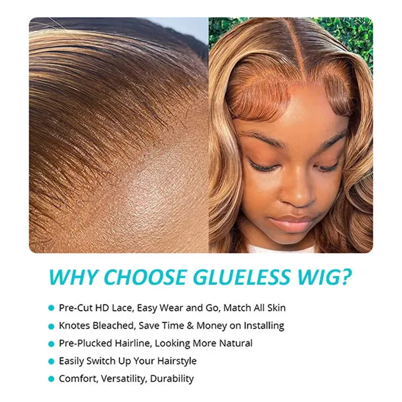 Highlight Glueless HD Lace Wig Body Wave Hair 5x5 HD 6X4.5 HD 4x4 Transparent Lace Closure Wig Ashimary Hair