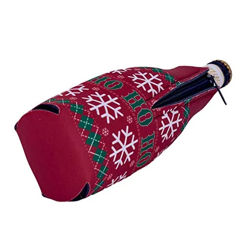 Ho Ho Ho Pattern Christmas Sweater Beer Bottle Coolie