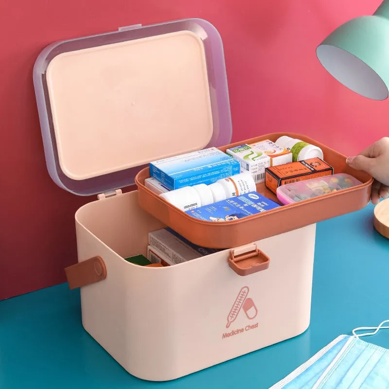 Home Medicine Care Cabinet Storage Box Bin