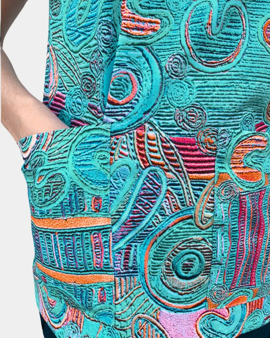 Indigenous Patterned Women's Scrub Top - by Saretta Fielding