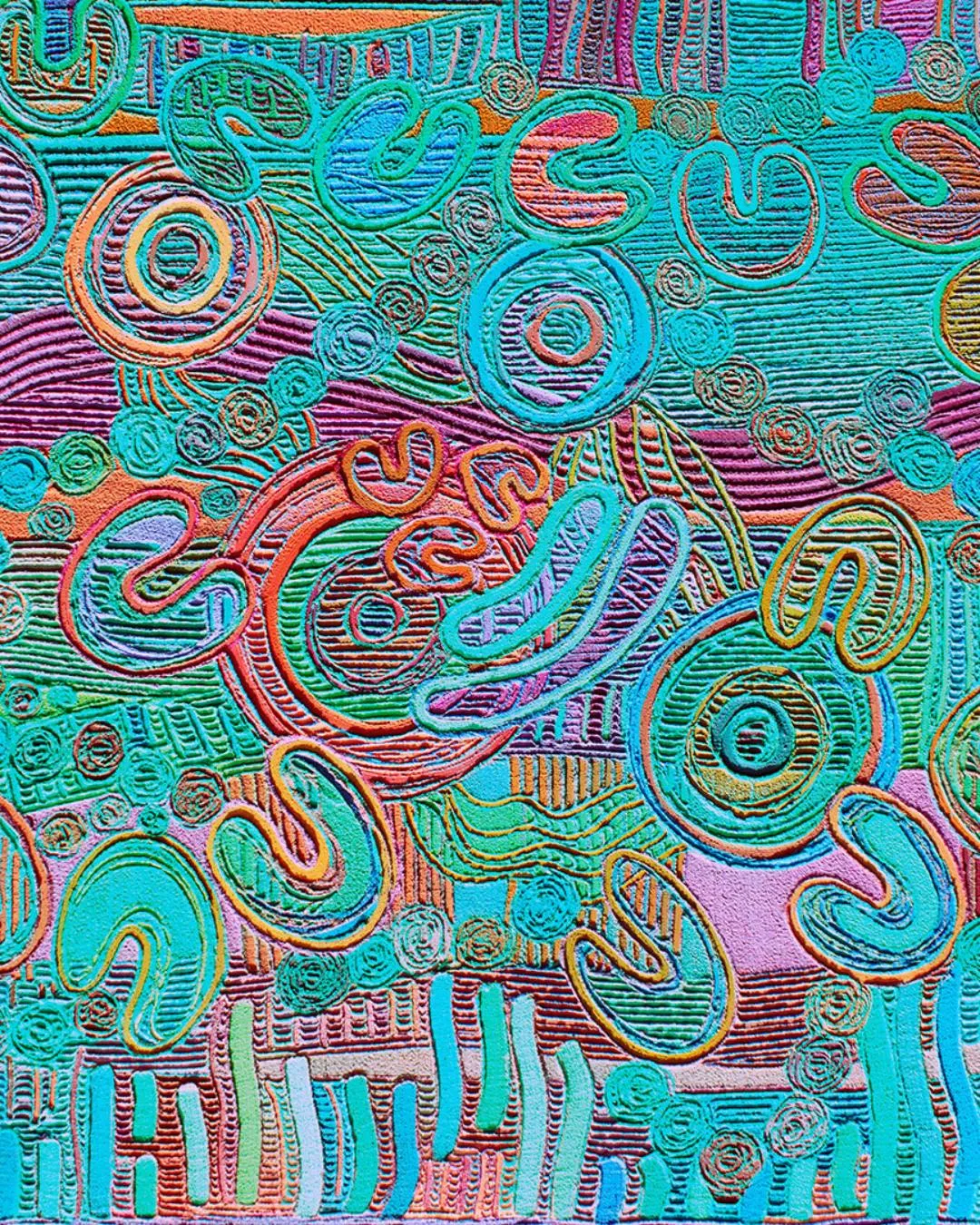 Indigenous Patterned Women's Scrub Top - by Saretta Fielding