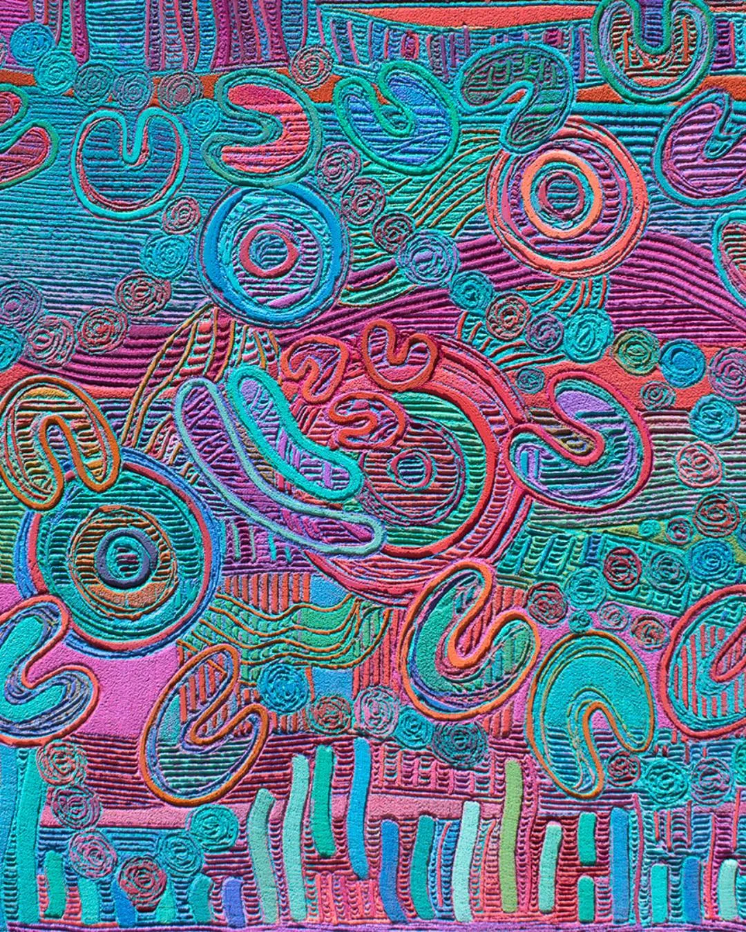Indigenous Patterned Women's Scrub Top - by Saretta Fielding