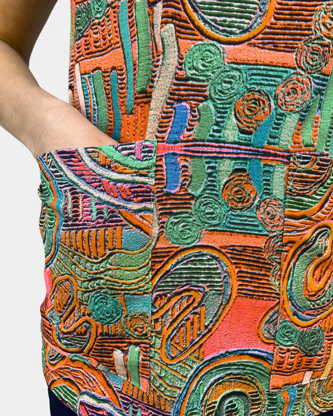 Indigenous Patterned Women's Scrub Top - by Saretta Fielding