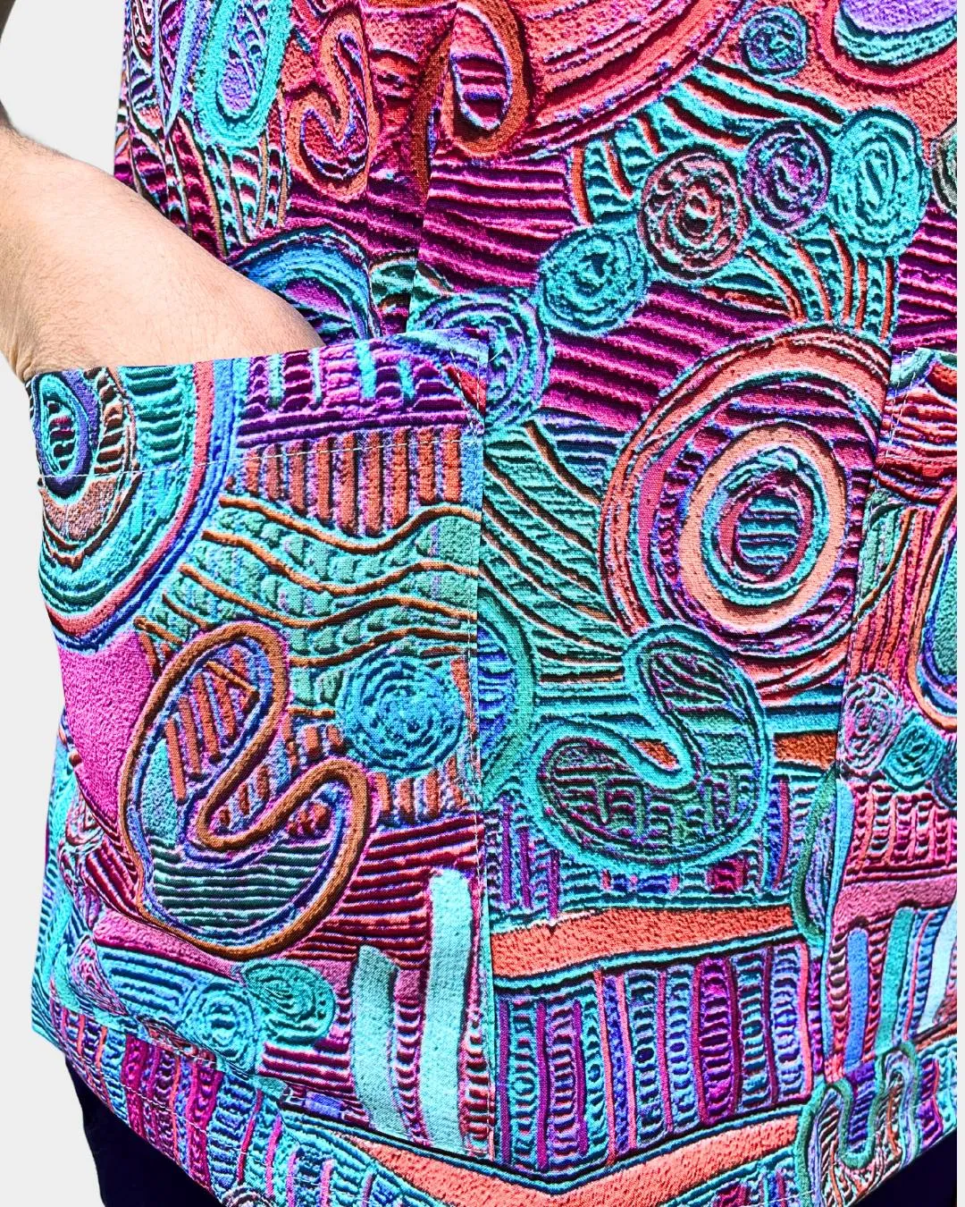 Indigenous Patterned Women's Scrub Top - by Saretta Fielding