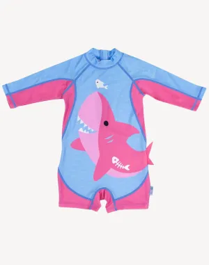 Infant Girls Shark One Piece Rashguard