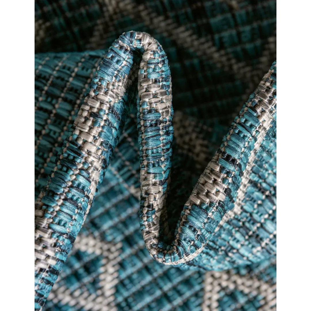 Innsbrook Southwestern Power Loom Teal Indoor/Outdoor Area Rug Laurel Foundry Modern Farmhouse® Rug Size: Round 12'