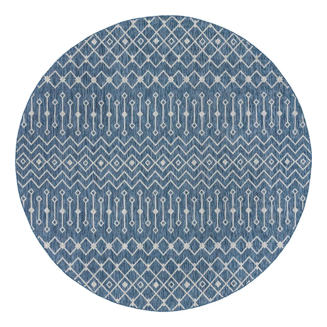 Innsbrook Southwestern Power Loom Teal Indoor/Outdoor Area Rug Laurel Foundry Modern Farmhouse® Rug Size: Round 12'