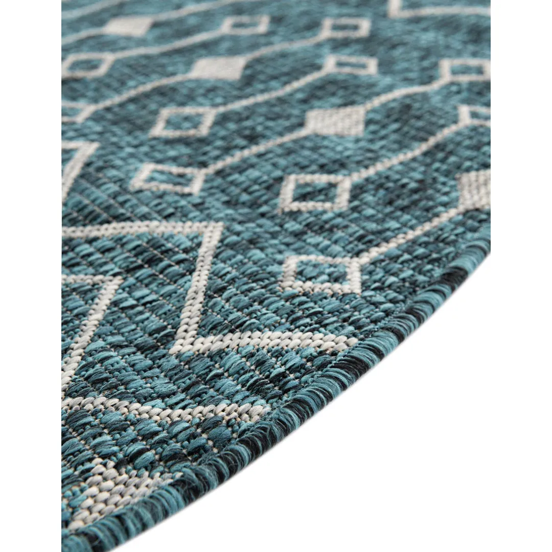 Innsbrook Southwestern Power Loom Teal Indoor/Outdoor Area Rug Laurel Foundry Modern Farmhouse® Rug Size: Round 12'