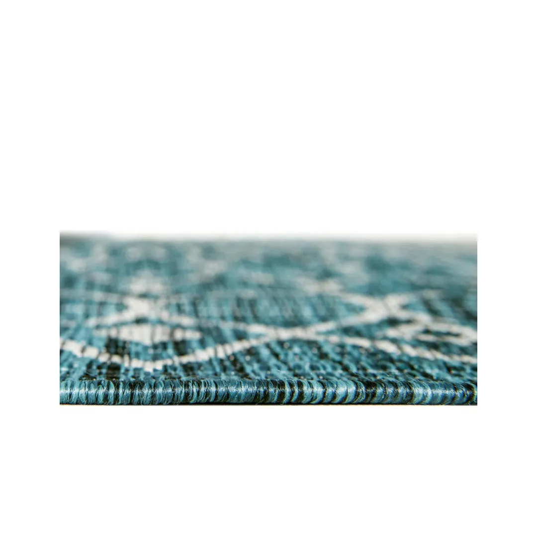 Innsbrook Southwestern Power Loom Teal Indoor/Outdoor Area Rug Laurel Foundry Modern Farmhouse® Rug Size: Round 12'