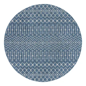 Innsbrook Southwestern Power Loom Teal Indoor/Outdoor Area Rug Laurel Foundry Modern Farmhouse® Rug Size: Round 12'