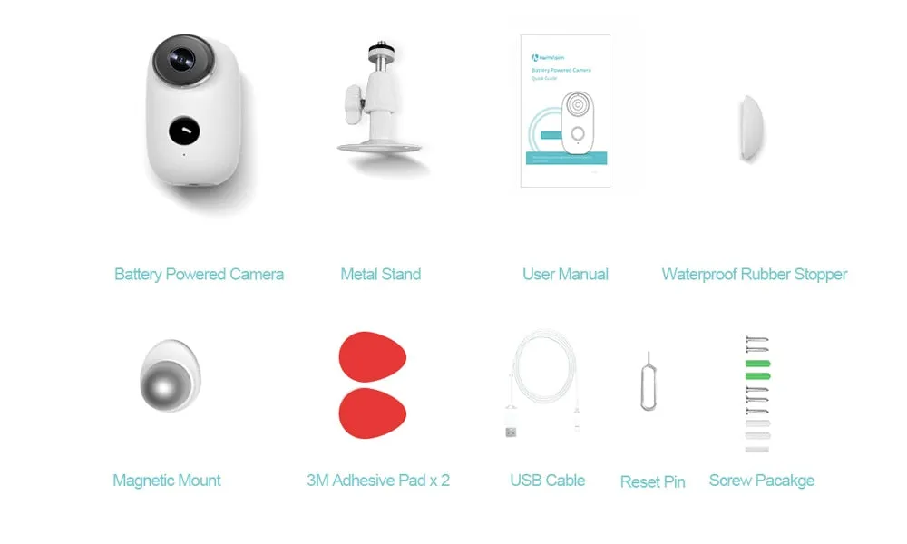 IP Camera Wifi Wireless Solar Panel 1080P Night Vision Battery Rechargeable Waterproof Home Security Cam PIR Motion