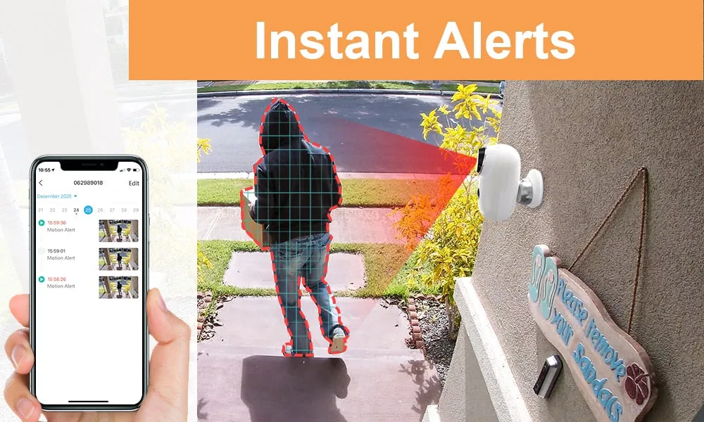 IP Camera Wifi Wireless Solar Panel 1080P Night Vision Battery Rechargeable Waterproof Home Security Cam PIR Motion