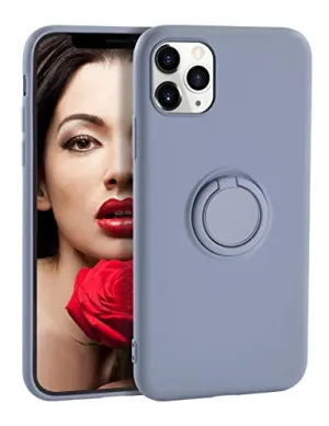 iPhone 11 Pro Max Case Silicone,Yoopake iPhone 11 Pro Max Liquid Silicone Case with Stand Ring Holder Support Magnetic Car Mount Soft Slim Protective Phone Cover Case for Apple iPhone 11 Pro Max,Gray