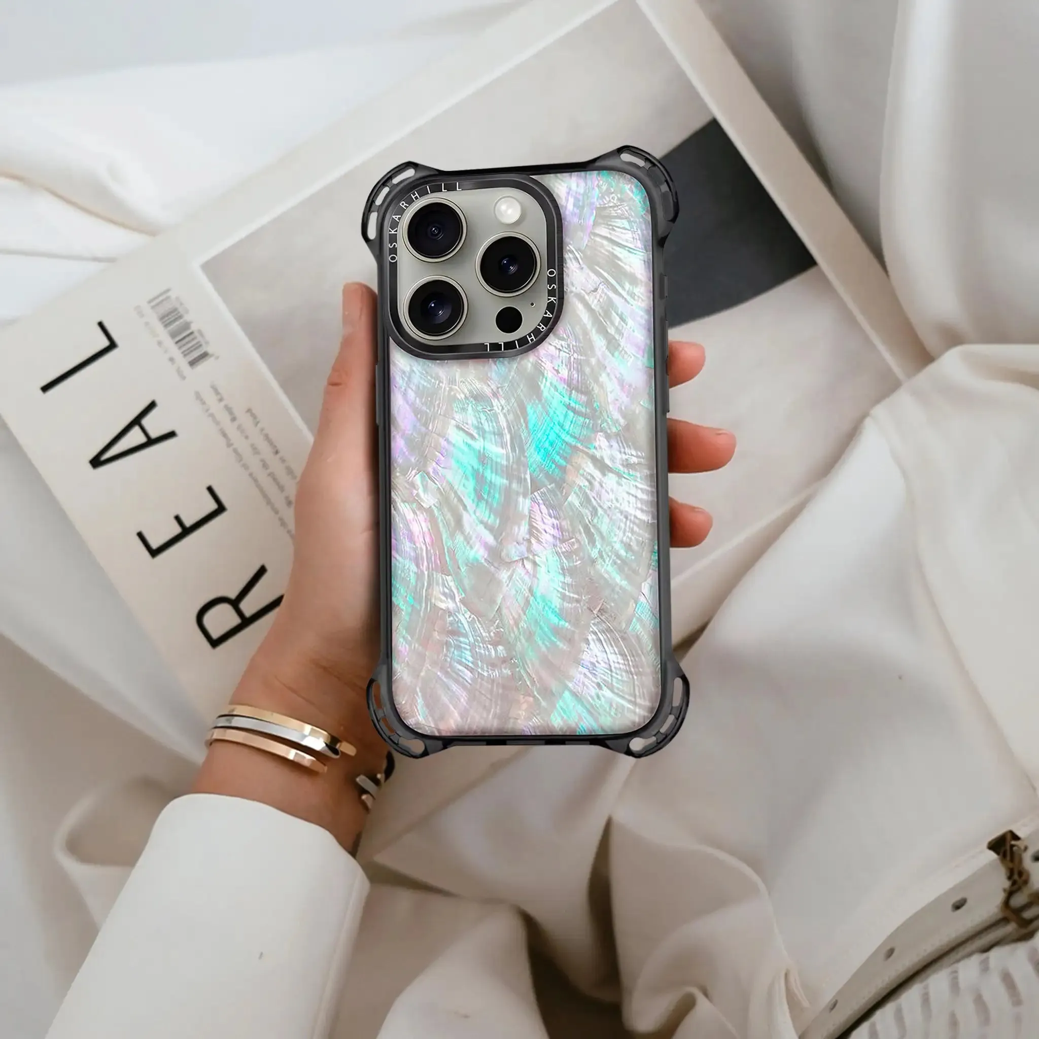 iPhone 15 Pro Max Case Bounce — Mother of Pearl