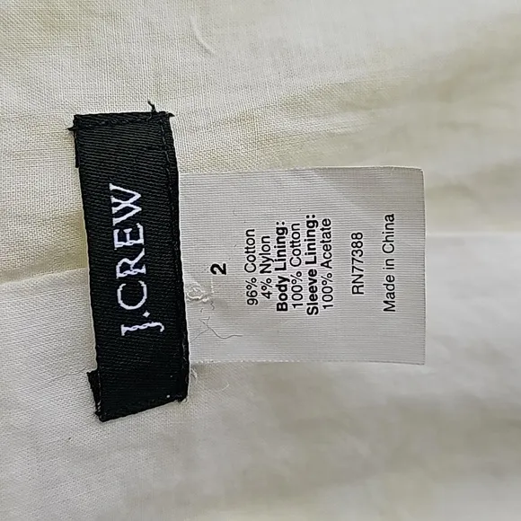 J. Crew Brocade Yellow White Paisley Open Front Blazer Jacket Size 2