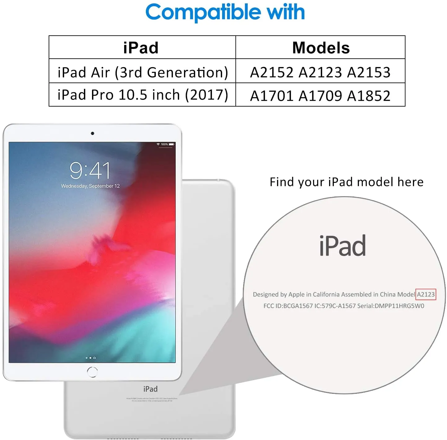 JETech Case for iPad Air 3 (10.5-inch 2019, 3rd Generation) and iPad Pro 10.5, Auto Wake/Sleep (Light Blue) Fit iPad Models: A1701/A1709/A2152/A2123/A2153