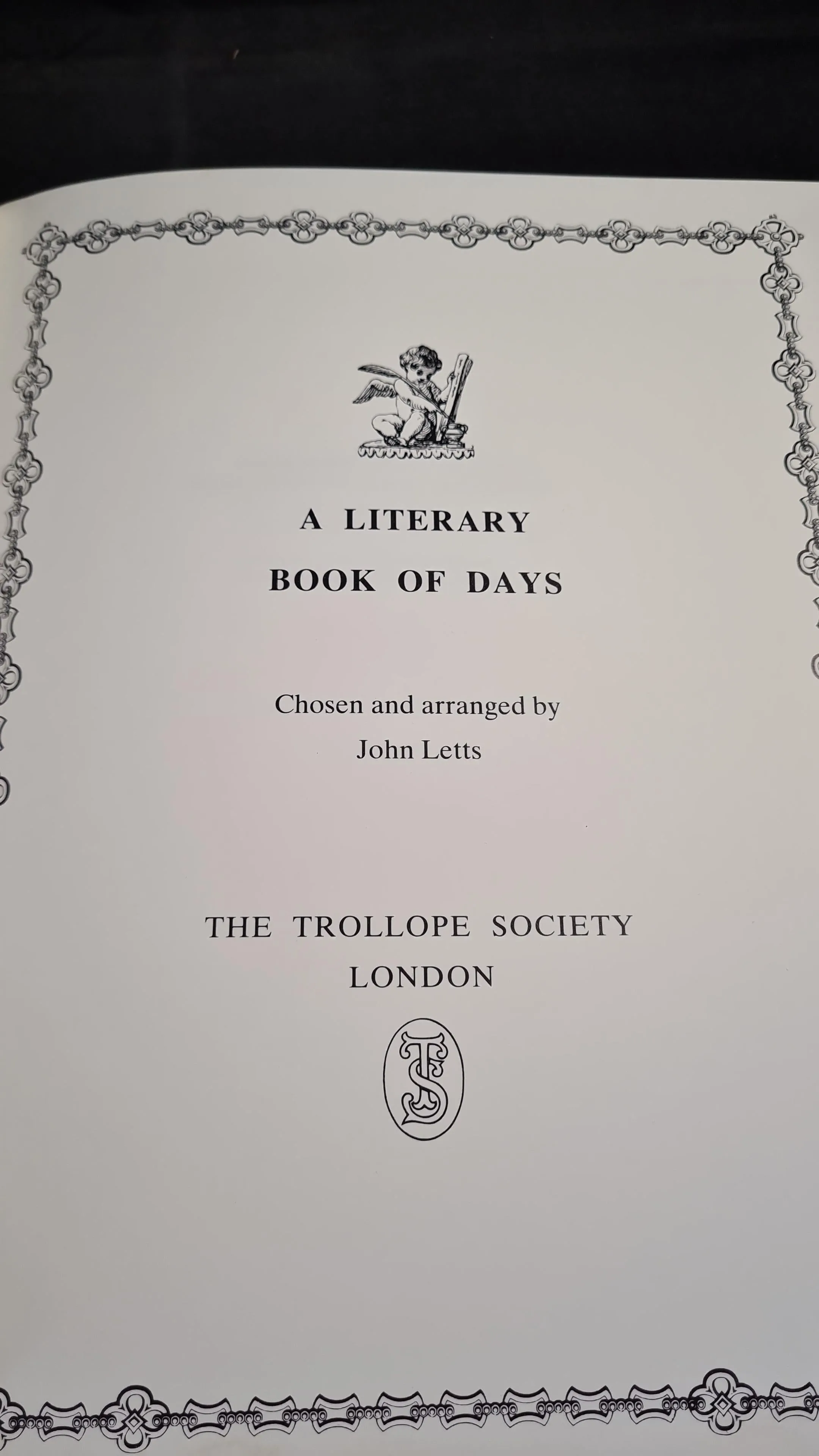 John Letts - A Literary Book of Days 1989-1992, Trollope Society, no date