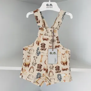 JOSE VARON IT'S A DOG'S LIFE BOYS CREAM DUNGAREES