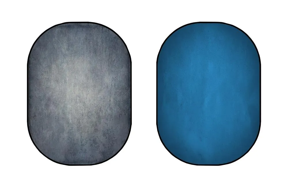 Kate Abstract Gray Green/Abstract Royal Blue Collapsible Backdrop Photography 5X6.5ft(1.5x2m)