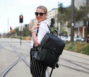 KENZIE Leather Backpack - Black or Midnight Blue
