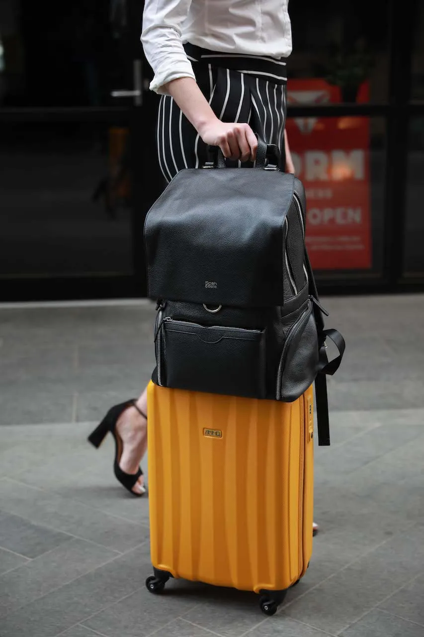KENZIE Leather Backpack - Black or Midnight Blue