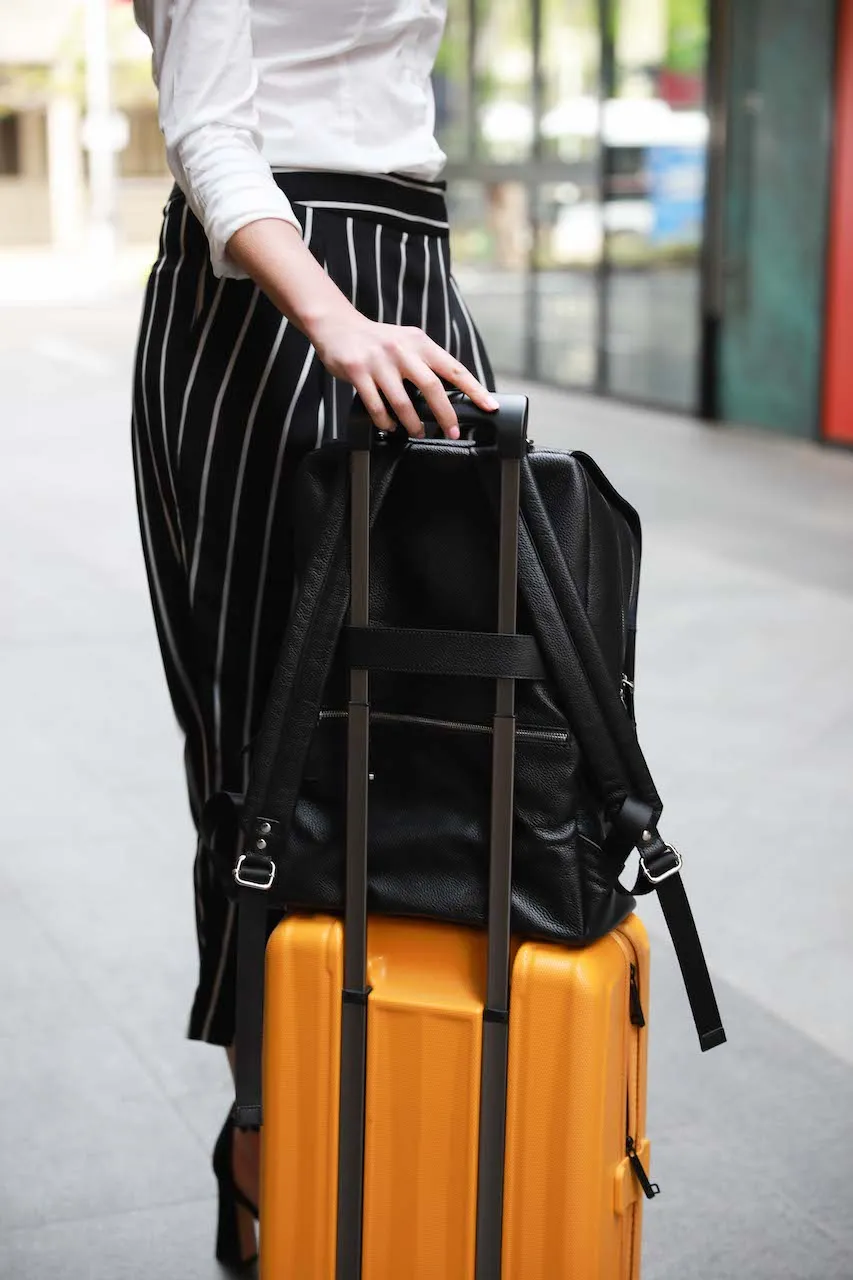 KENZIE Leather Backpack - Black or Midnight Blue