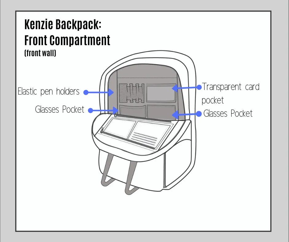 KENZIE Leather Backpack - Black or Midnight Blue