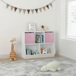 Kids Bookcase with ollapsible Fabric Drawers hildren's Toy Storage