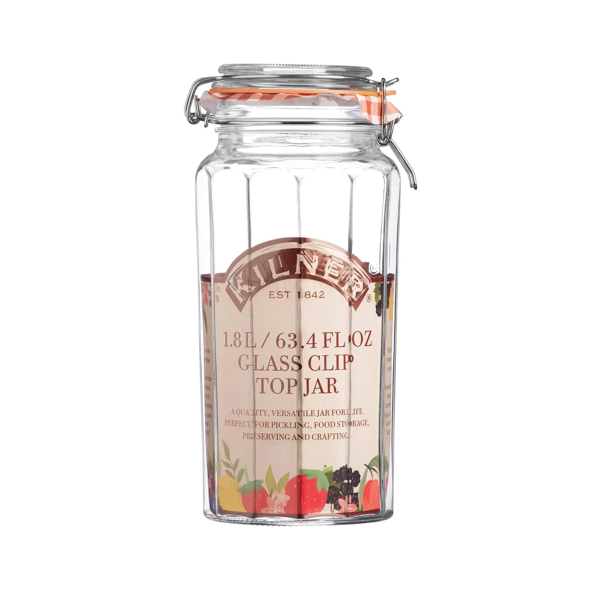 Kilner Facetted Clip Top Jar 1.8 Litre KL0025735