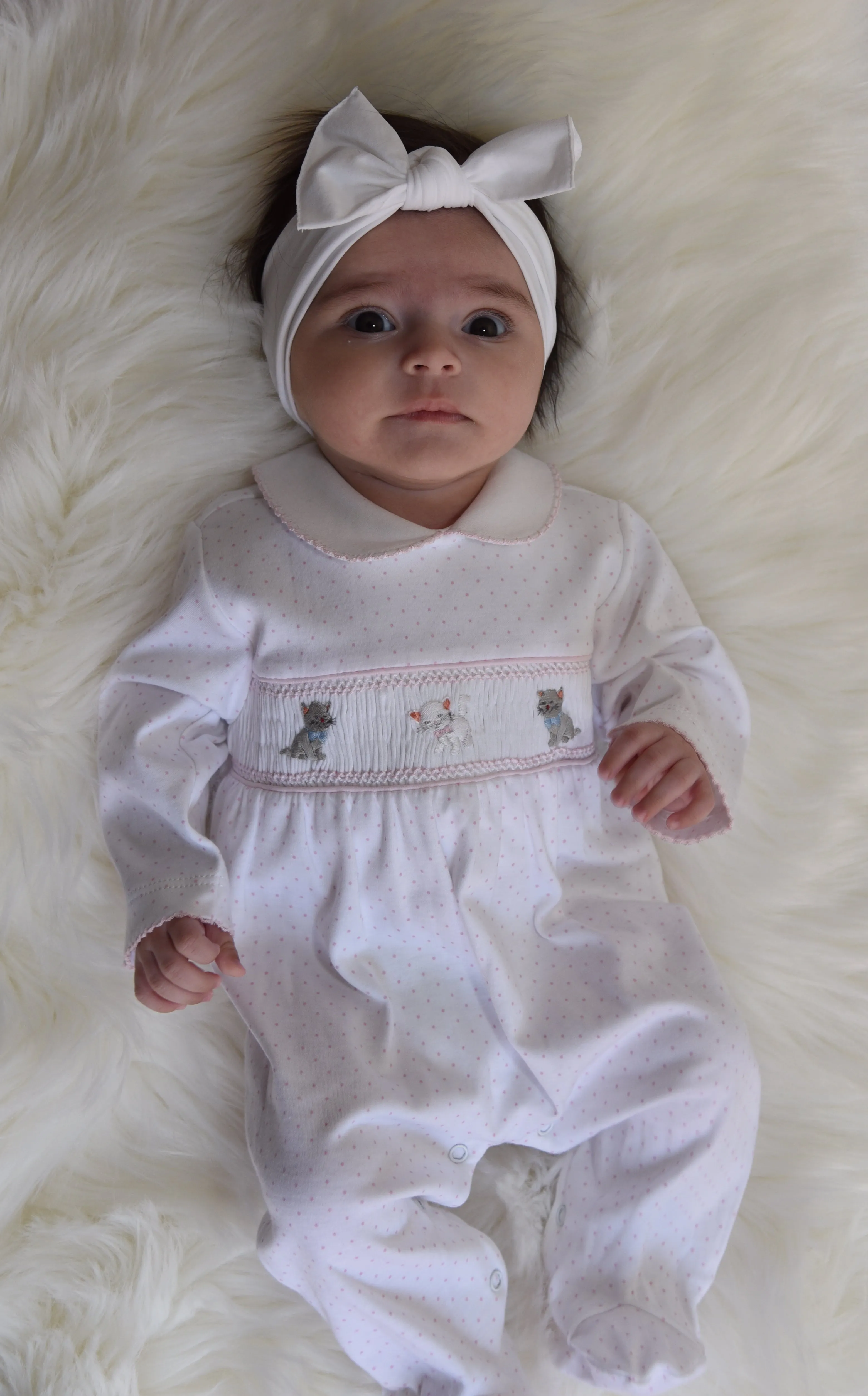 Kittens Hand-Embroidered Babygrow