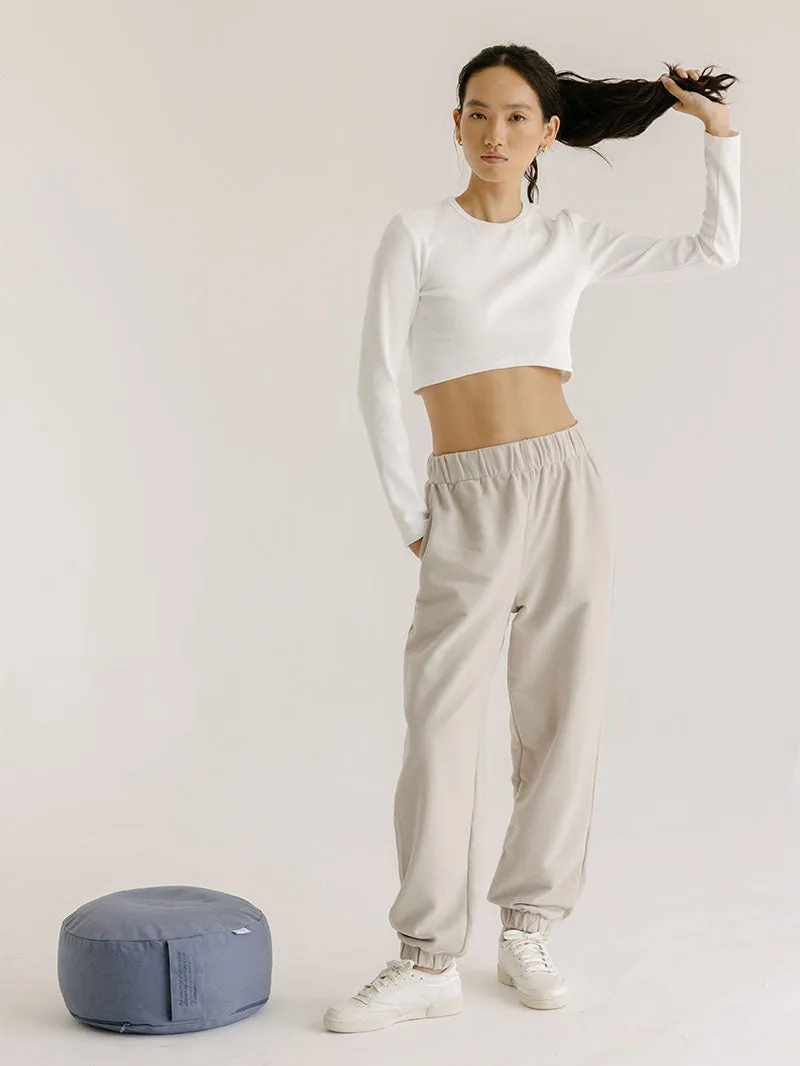 Krótki Longsleeve Center, Soft Cream