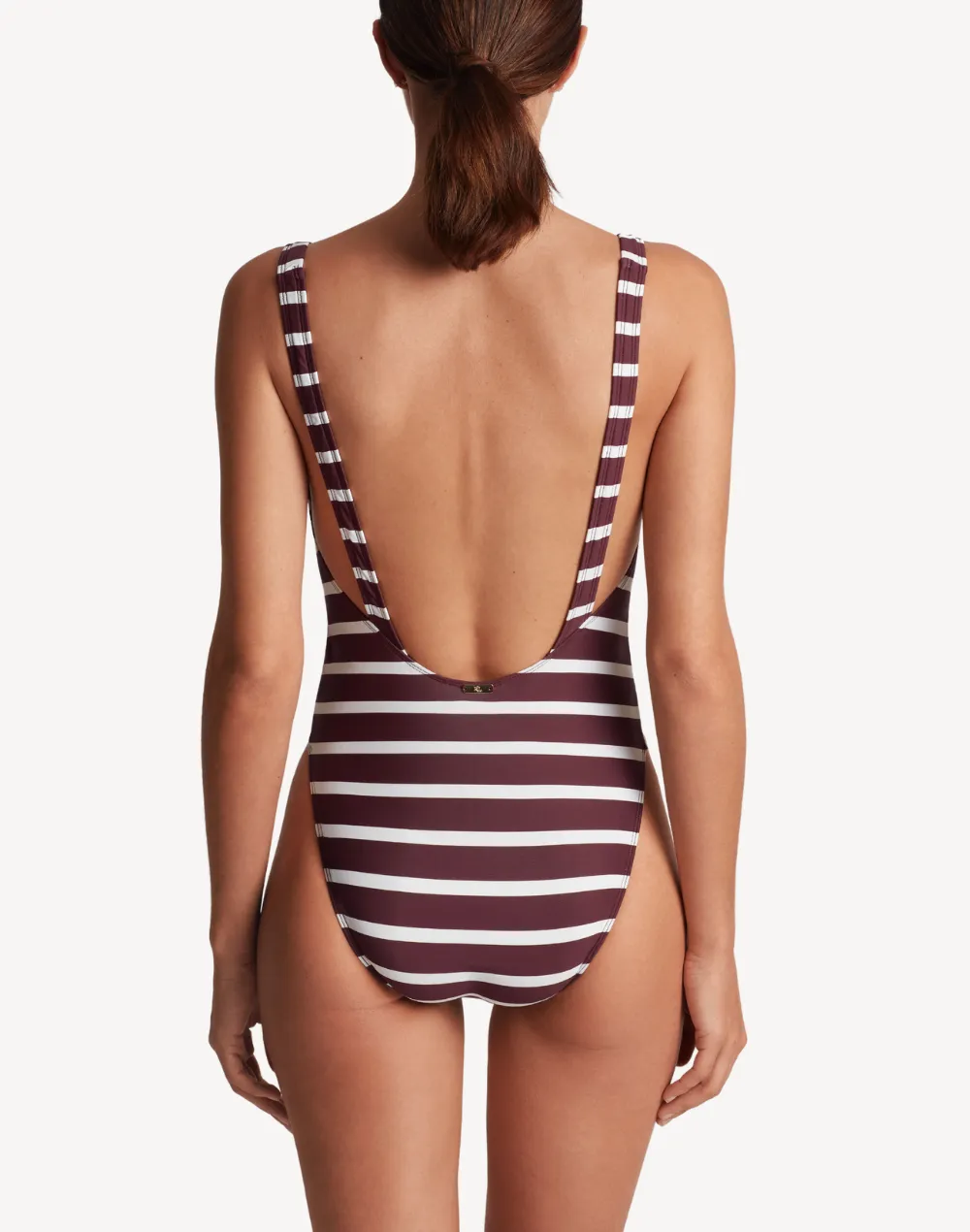 Lago Stripe Low Back Square Neck One Piece
