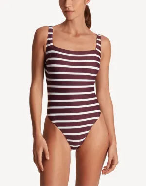 Lago Stripe Low Back Square Neck One Piece