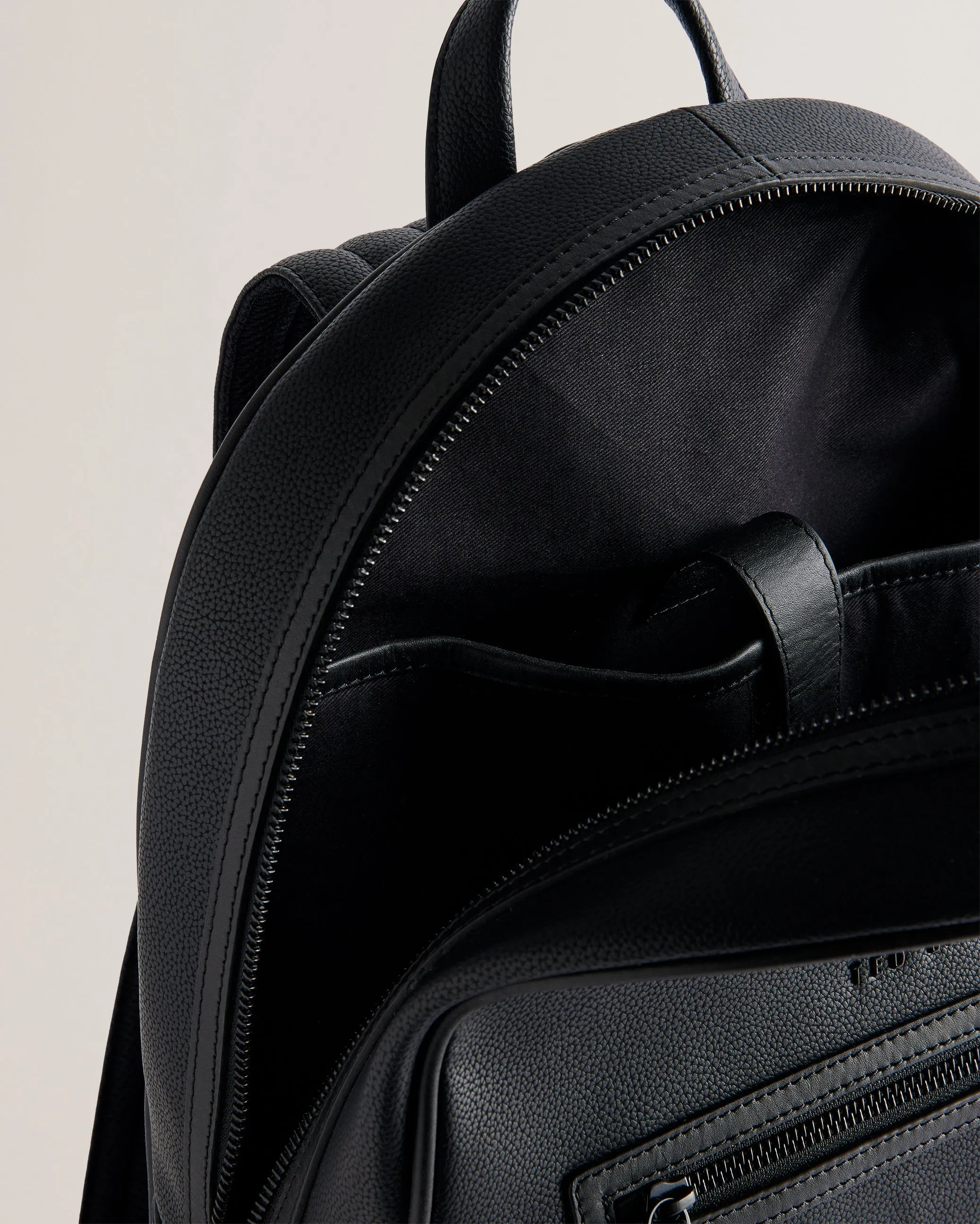 Lansen Recycled Leather Backpack Black
