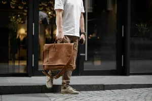 Laptop Bag for Men, Leather Briefcase