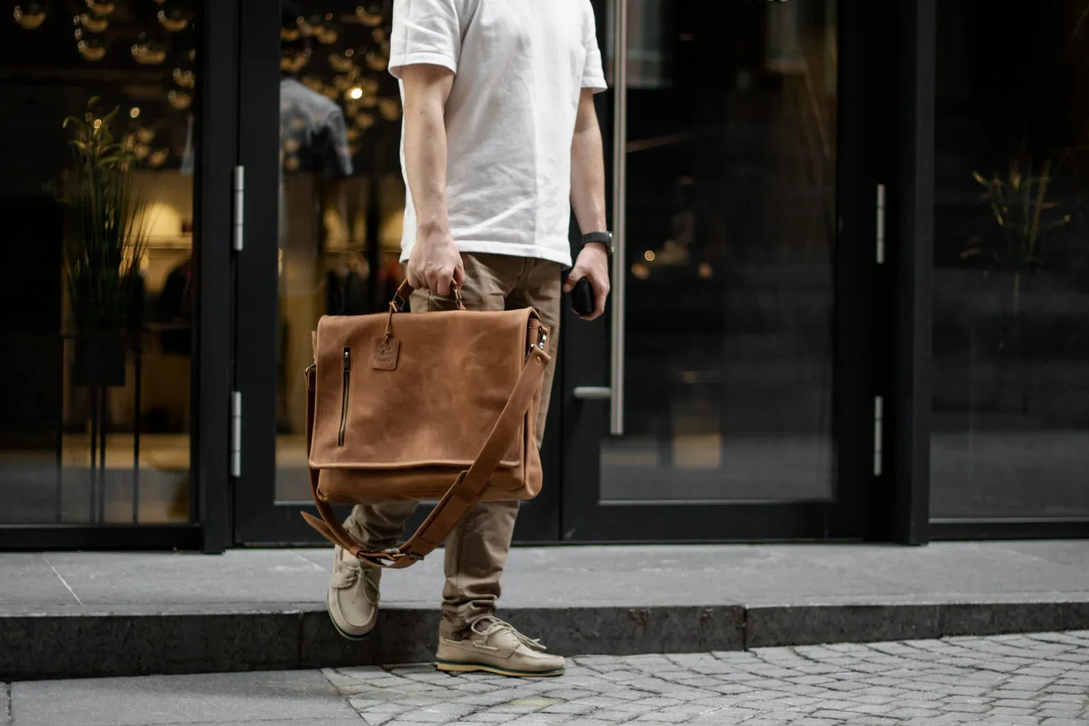 Laptop Bag for Men, Leather Briefcase